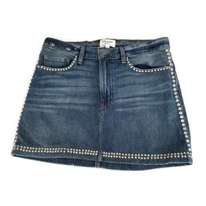 Frame Denim Anstee Le Mini Studded Denim Skirt